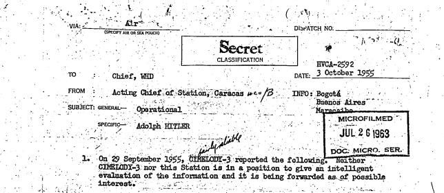تُظهر الملفات السرية أن سيتروين قال للجواسيس إنه كان يلتقي بالزعيم النازي في كولومبيا بانتظام