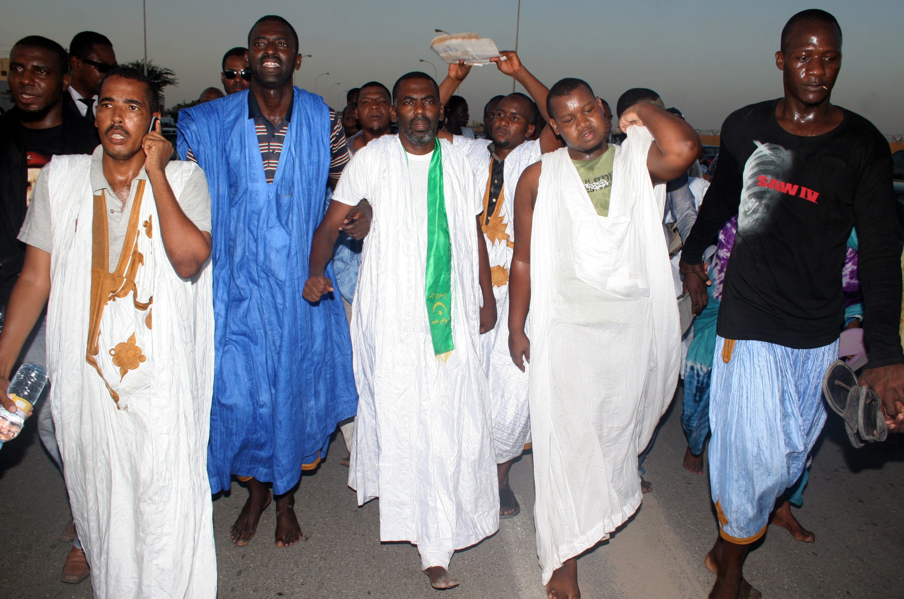 تظاهرة منددة بالتمييز ضد الحراطين في موريتانيا (Getty)