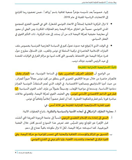 من الوثيقة الإماراتية المسربة وفقًا لموقع "صدى"