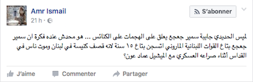 من تعليقات النشطاء المصريين إزاء استضافة لميس لجعجع 