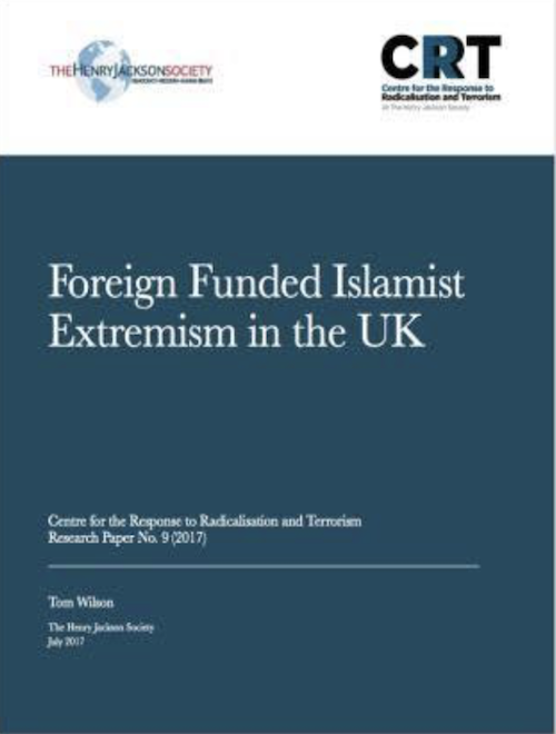 غلاف تقرير مؤسسة هنري جاكسون عن تمويل التطرف والإرهاب في بريطانيا