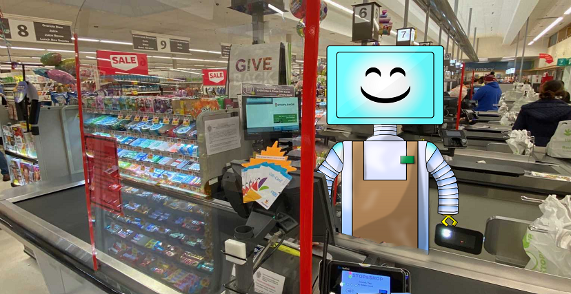 رسم تخيلي لأحد الروبوتات في متاجر التجزئة 