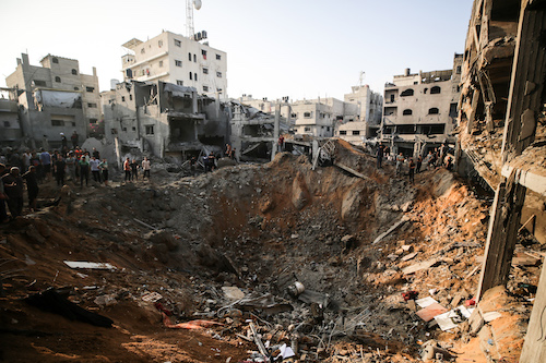 مخيم المغازي إثر قصف إسرائيلي في 3 نوفمبر 2023
