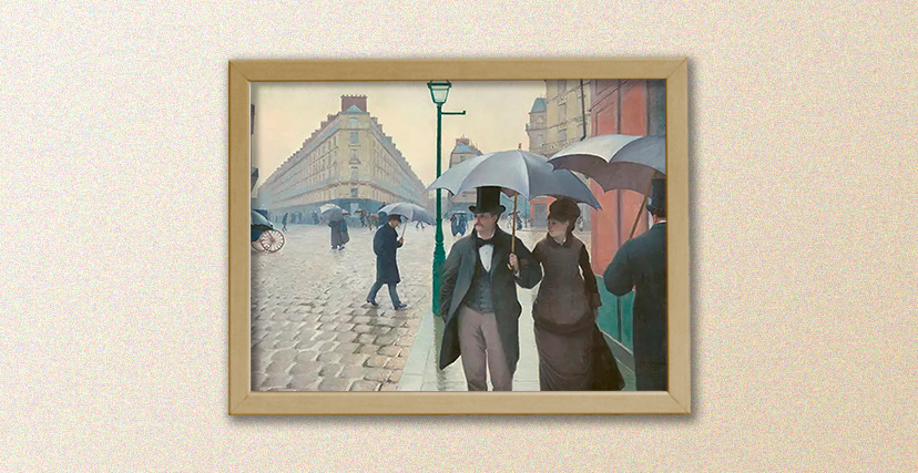 شارع باريسي في يوم ماطر