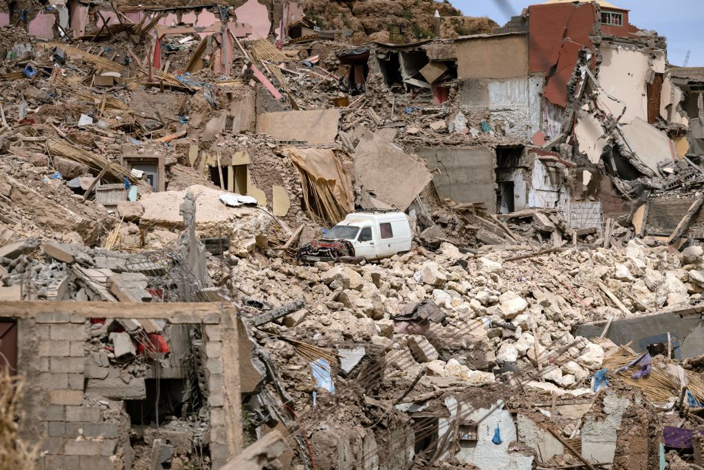 جانب من الدمار الذي خلّفه زلزال المغرب