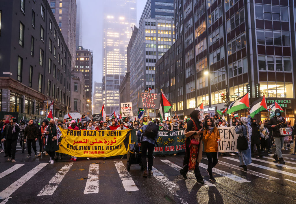 مظاهرة تضامنية مع فلسطين في نيويورك