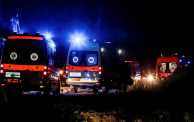 ambulances in crash site in greece 