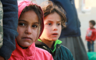 poor children in a refugee camp