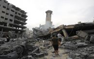 قصف المسجد الغربي في غزة 