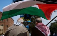 من اعتصام الطلاب في جامعة كاليفورنيا تضامنًا مع غزة