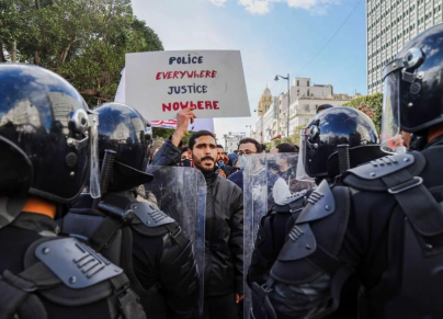 من احتجاجات في تونس مطلع العام الجاري (HRW)
