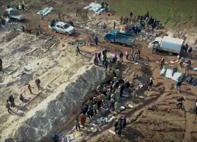 Mass burial site in Syria