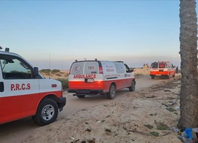 طواقم إسعاف الهلال الأحمر الفلسطيني