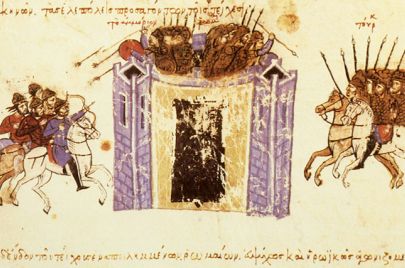 لوحة من مخطوطة بيزنطية تصور حصار عمورية