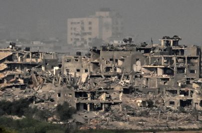 (Getty) من دمار قطاع غزة