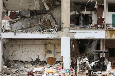 آثار الدمار الذي خلّفه القصف الإسرائيلي على مدينة النبطية