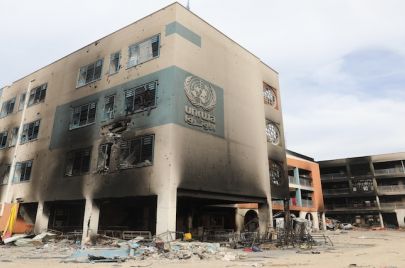 مبنى للاونروا في غزة