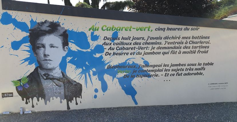 غرافيتي لـ رامبو في سان لوران، وسط فرنسا