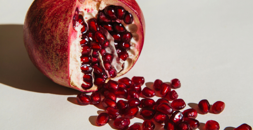 pomegranate on a white background.