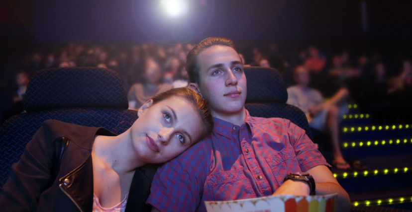 Young couple in cinema