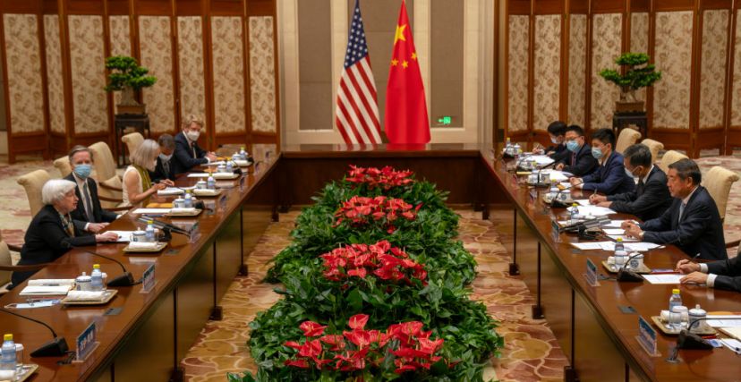 وزيرة الخزانة الأمريكية اعتبرت زيارتها لبكين كانت مباشرة ومثمرة (GETTY)