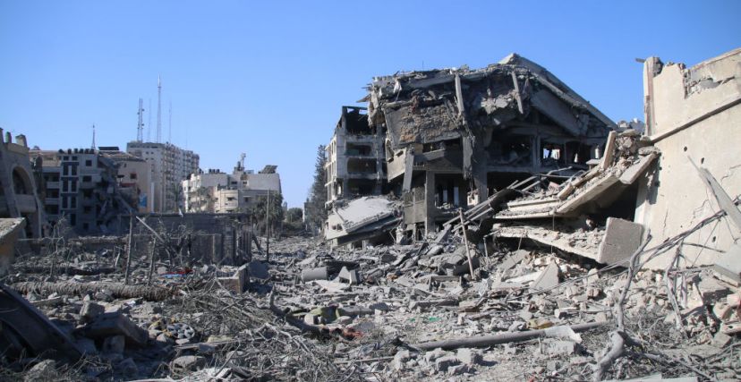 جانب من الدمار الذي لحق بقطاع غزة جراء الغارات الإسرائيلية