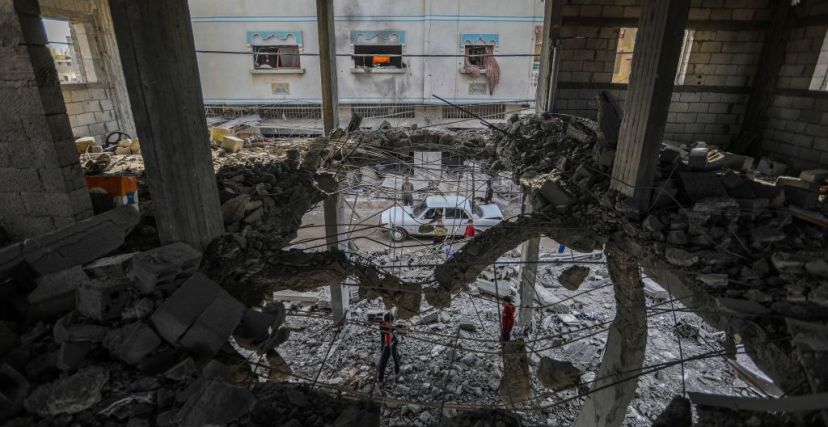 جانب من الدمار الذي خلّفه القصف الإسرائيلي على مدينة رفح