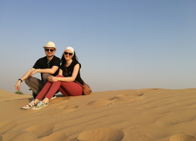 a couple in a desert 
