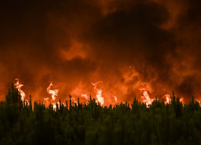 Wildfire in southwestern France