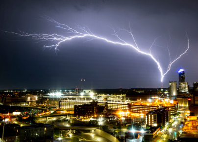 Lightning over Minneapolis, August 2022, Star Tribune photo