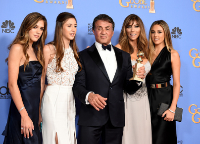 Sylvester Stallone and daughters