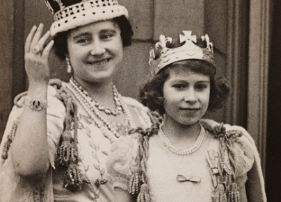 Buckingham Palace on the occasion of the coronation of her father, King George VI, on May 12, 1937,