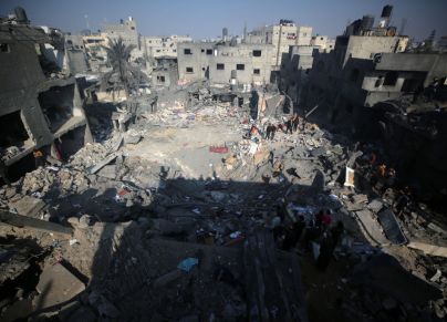تدمير مربع سكني كامل في غزة