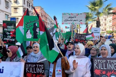 مظاهرة تضامنية مع غزة في الدار البيضاء بالمغرب