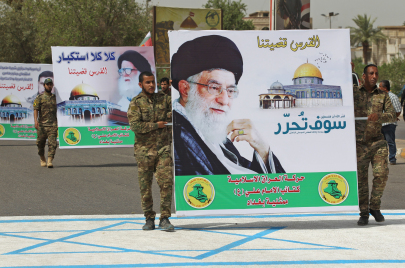 يوم القدس العالمي في بغداد.. علم إيران في شارع فلسطين